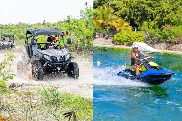 Aventura en buggy y moto acuática en Punta Cana con acceso al parque acuático