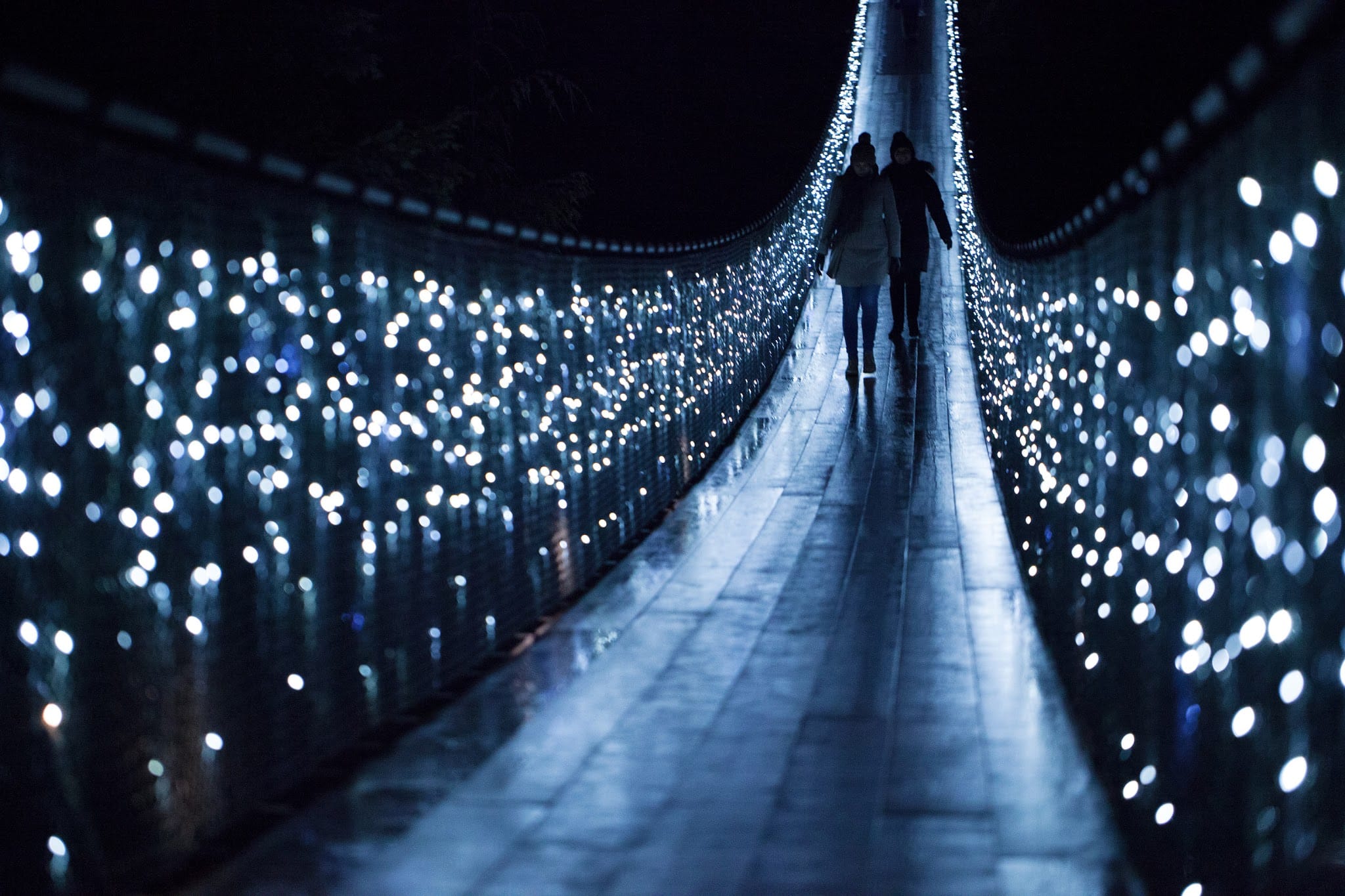 Luces festivas por la ciudad y cañón de Capilano